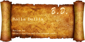 Balla Delila névjegykártya